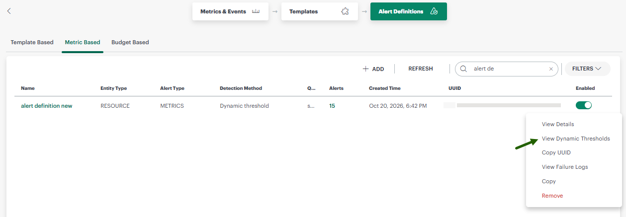 Dynamic Threshold option